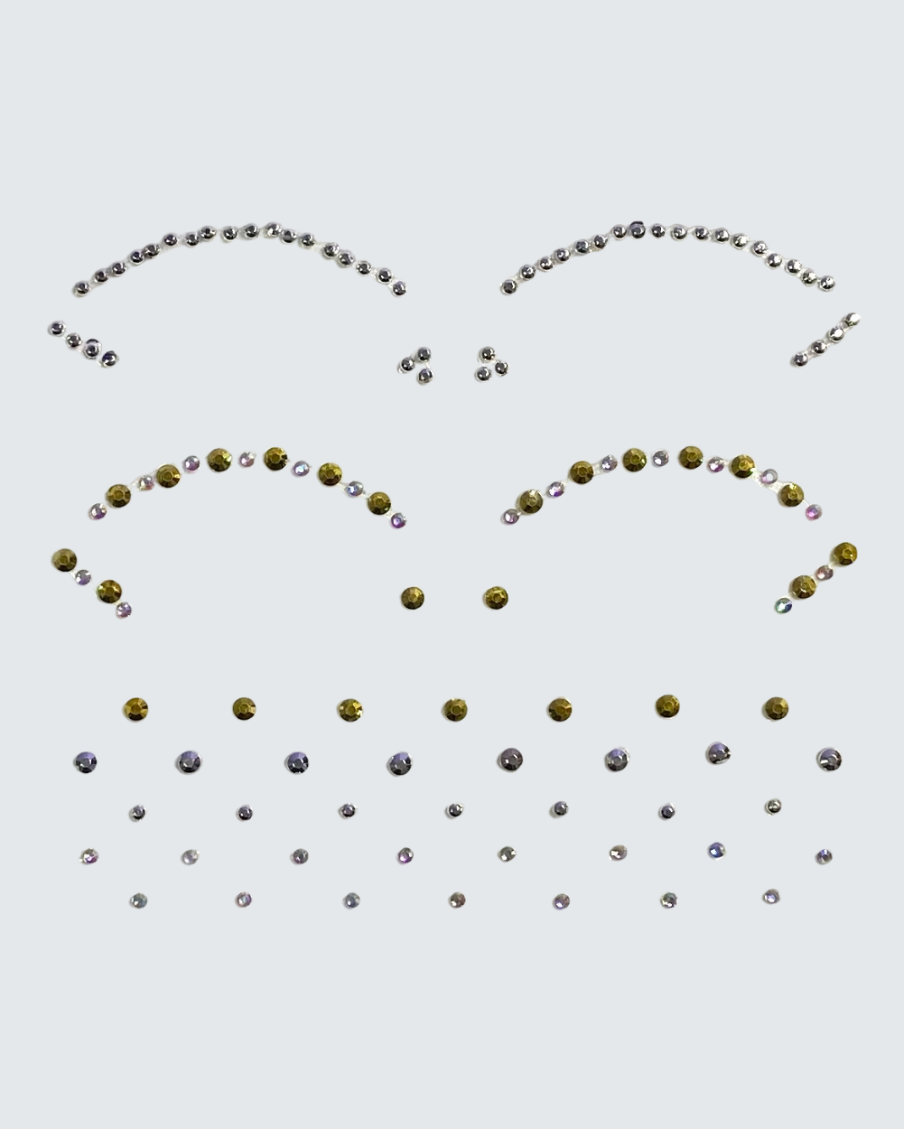 Metallic Silver Gold Cut Crease Face and Eye Jewel Stickers