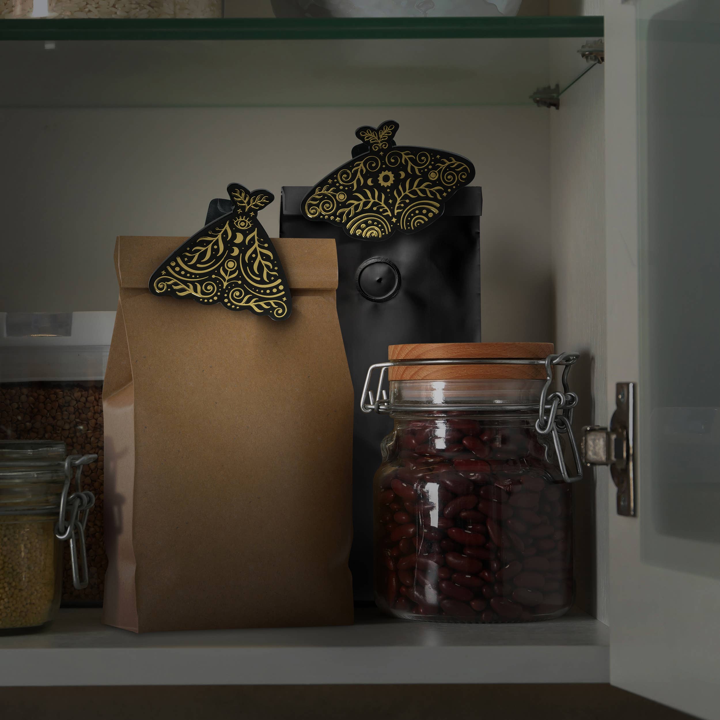 PANTRY MOTHS - Celestial Moth Bag Clips - Set of 4