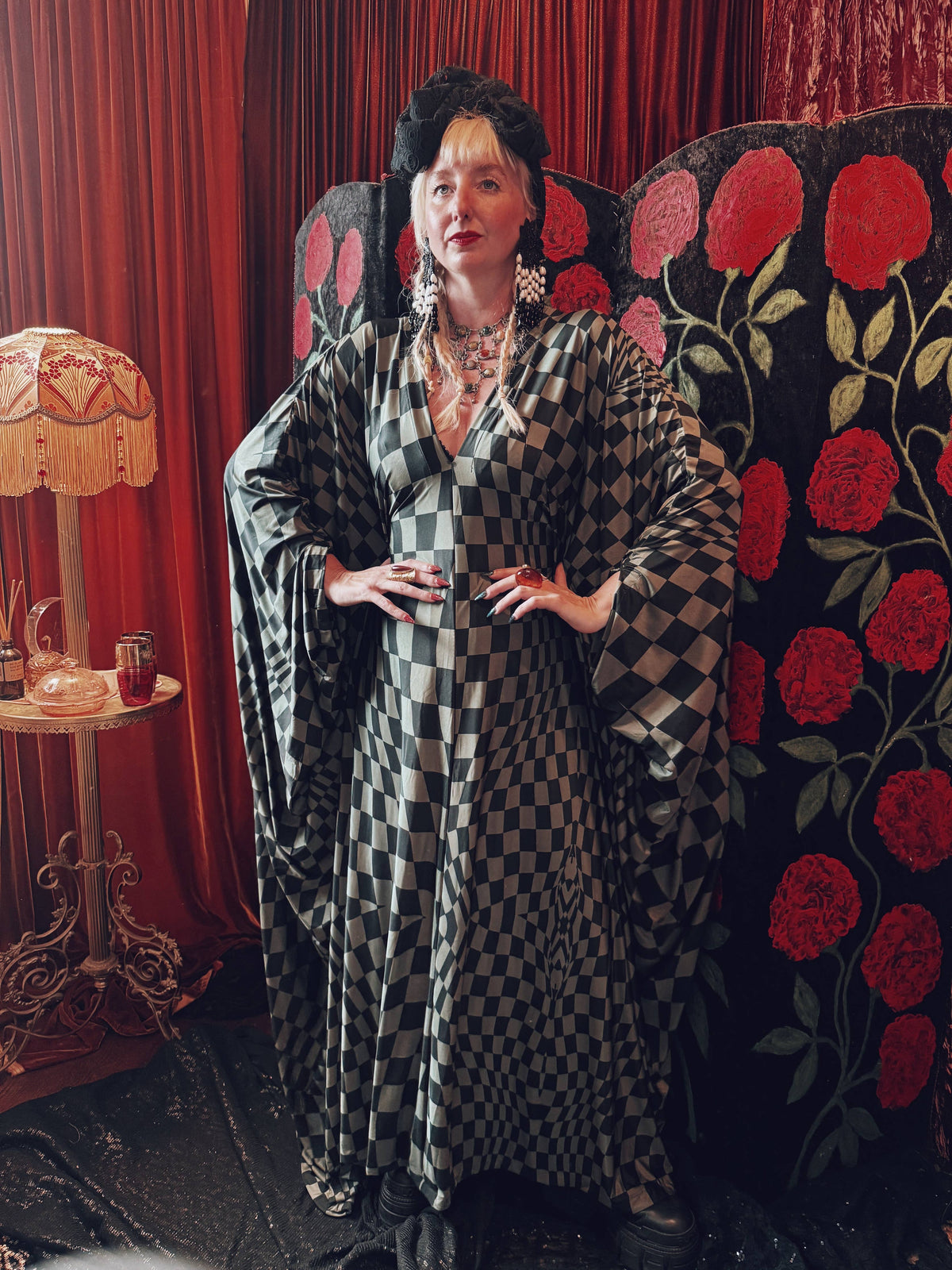 Lunar Labyrinth Slinky V-Neck Kaftan Robe