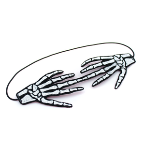 Embroidered Skeleton Hand Headband