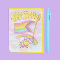 Bee Proud Rainbow Bee, LGBTQ, Queer Card with Envelope