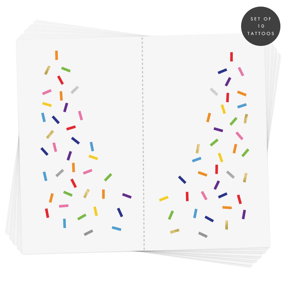 Rainbow Sprinkle Eye Jewel Temporary Tattoo