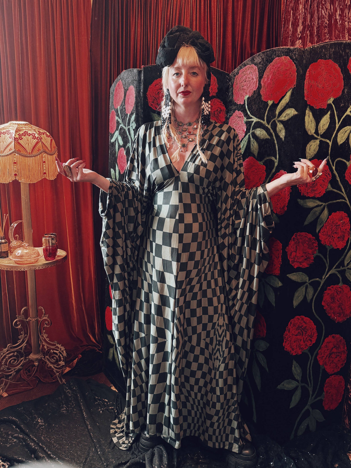 Lunar Labyrinth Slinky V-Neck Kaftan Robe