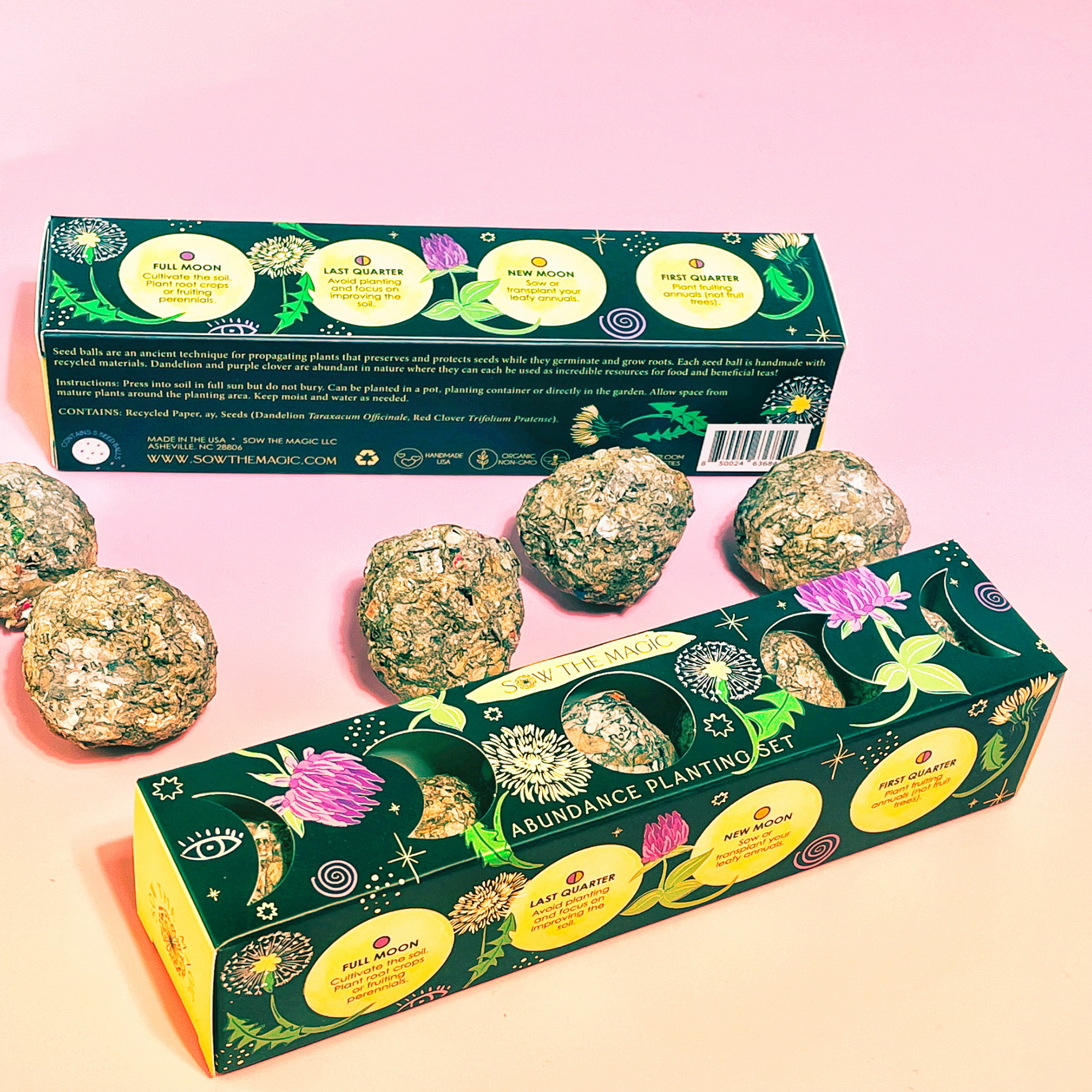 Moon Phase Abundance Seed Ball Planting Set