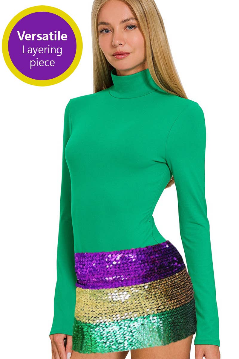 ._ 42POPS Mardi Gras Sequins Stretchy Tube Top SI-24072