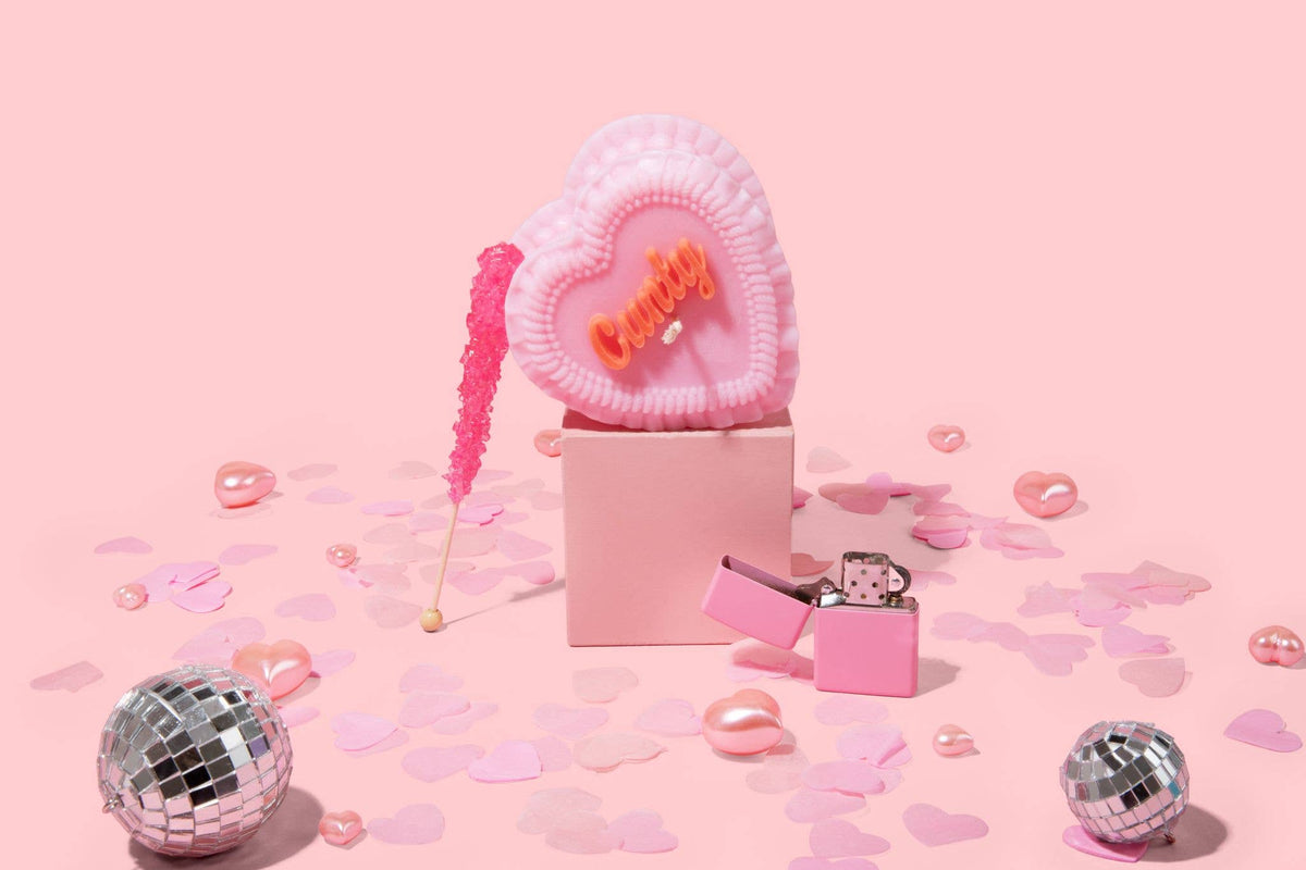 Cunty Heart Candle (cute, vintage cake candle, funny gift)