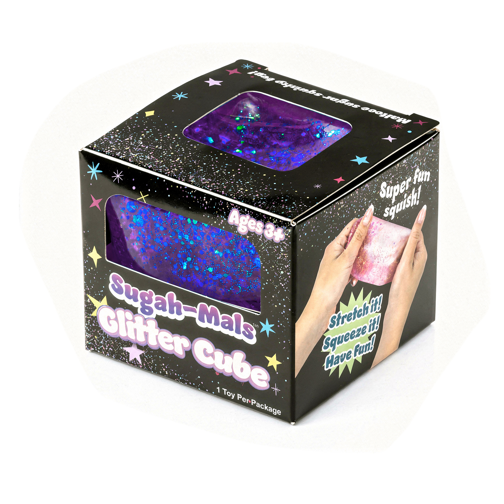 Sugah-Mals™ Glitter Sugar Cube Squishy Stress Ball -Assorted