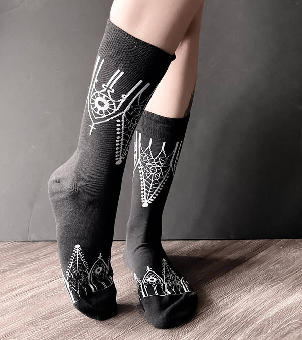 Gothic Gables Socks | witch | goth | cathedral | dark