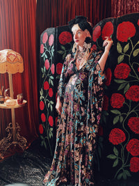 Enchanted Blossom Sequin V-Neck Kaftan Gown