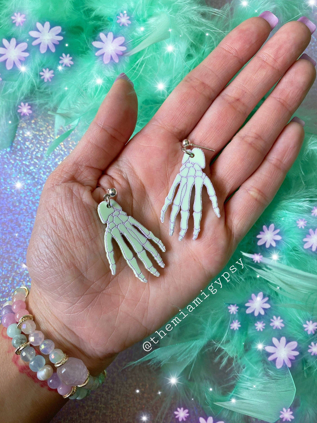 Kawaii Skeleton Hand Earrings