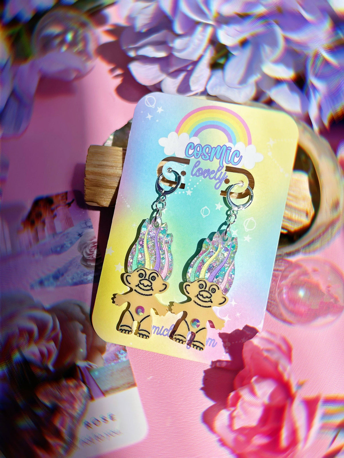 Pastel Spring Troll Earrings