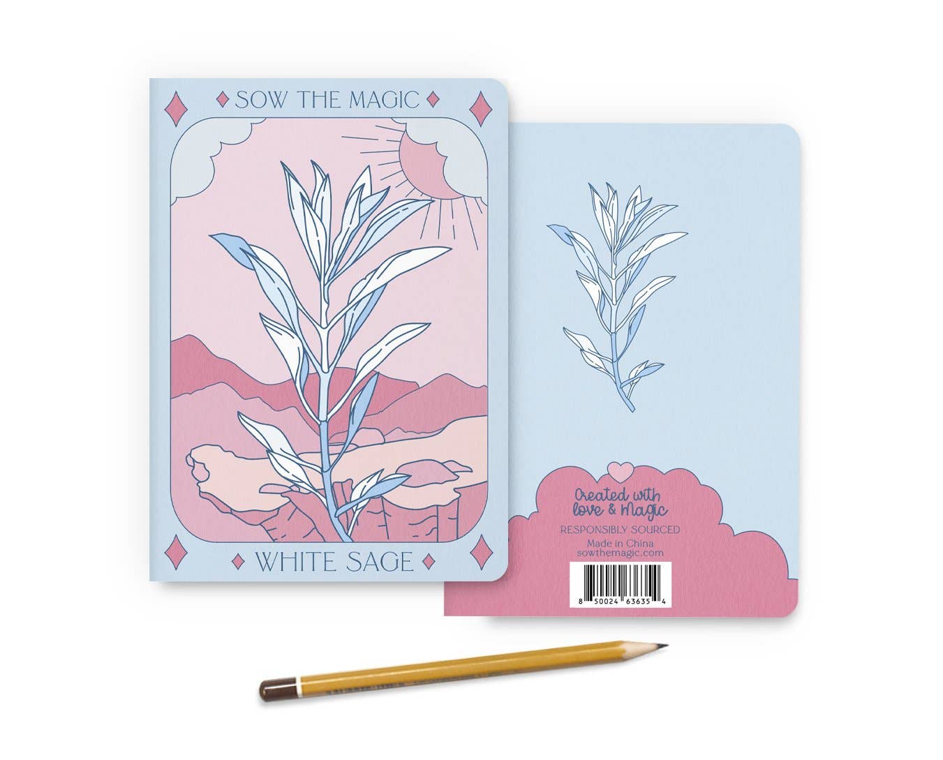 White Sage Tarot Card Journal Notebook