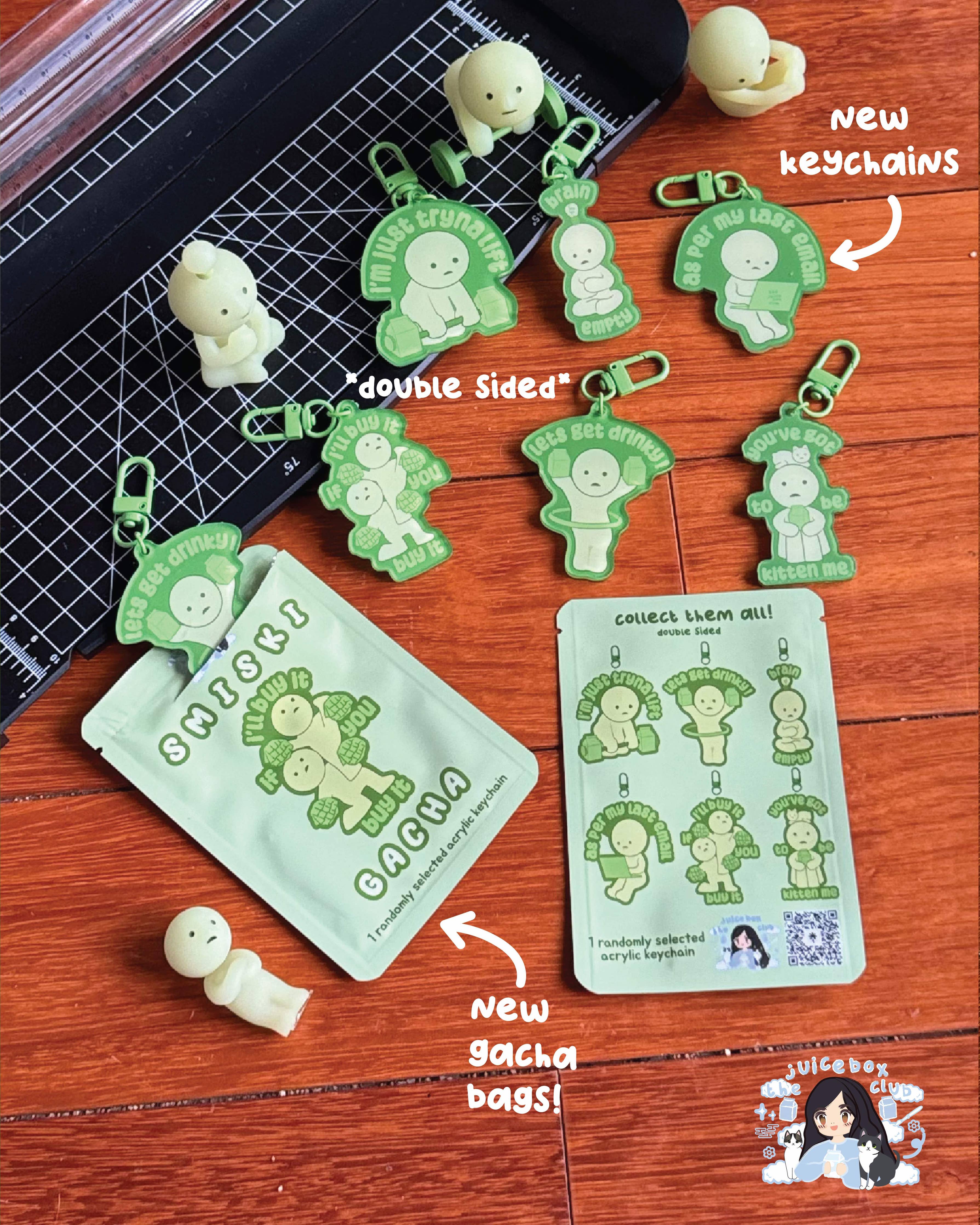 Smiski Inspired Double Sided Keychain – Miette