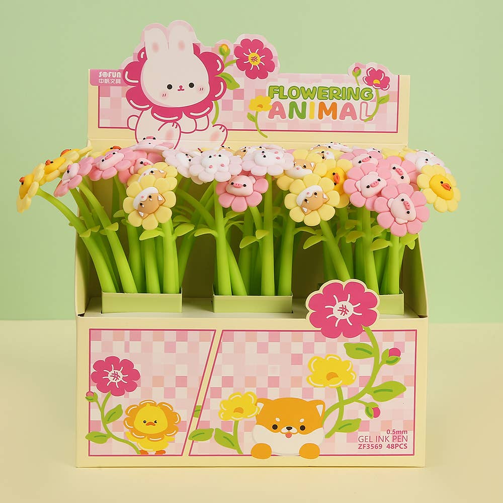 22593 FLOWERING ANIMALS GEL PEN