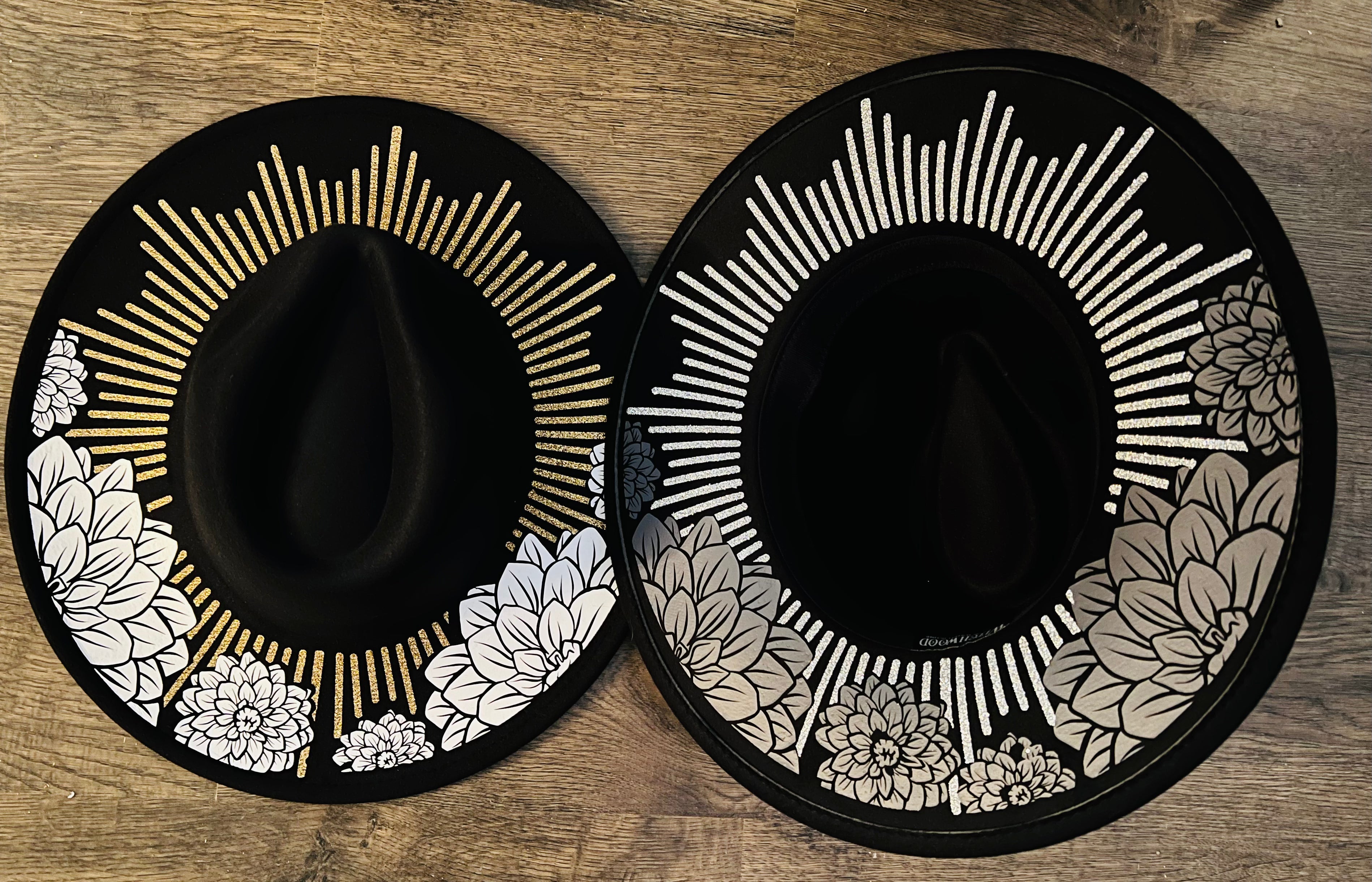 Vegan Felt Hat - XL Brim - Dahlia Burst