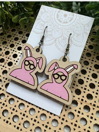 Christmas cute bunny hand painted lightweight maple wood 