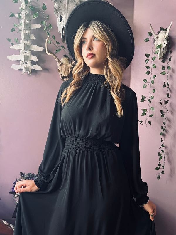 Dorothea - Classic Boho Shirred Witch Dress - READY-TO-Ship