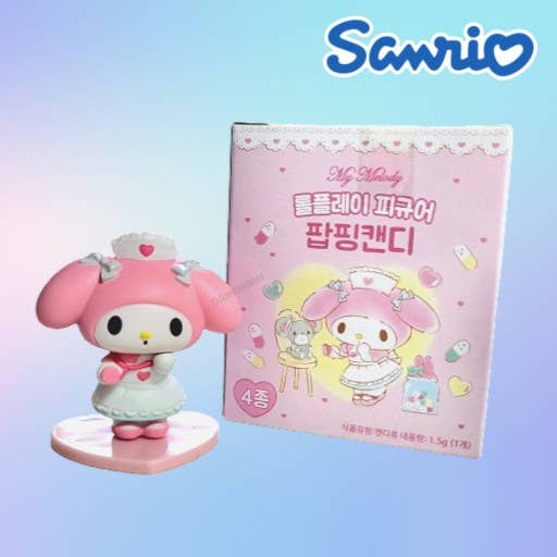 Sanrio My Melody Roll Play Figure Ramdom Box W Popping Candy