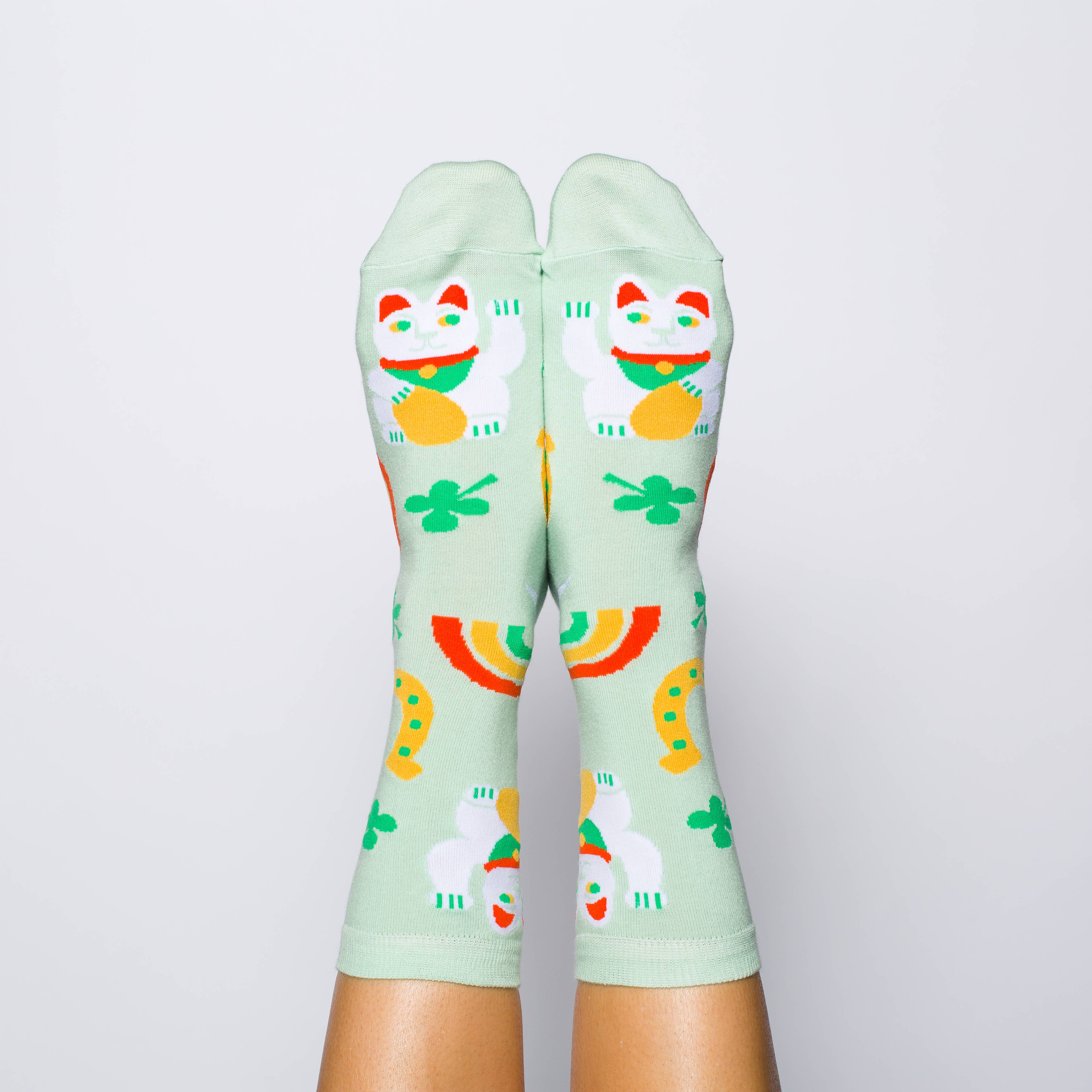Women's - Lucky Cat & Clover Crew Socks