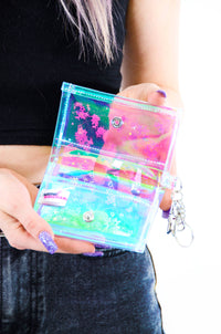 Cute and Icy Liquid Glitter Tiny Wallet - Purple