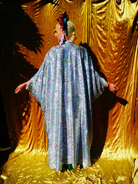 Silver Metallic Holographic/  Sequin Kaftan Gown / Dress