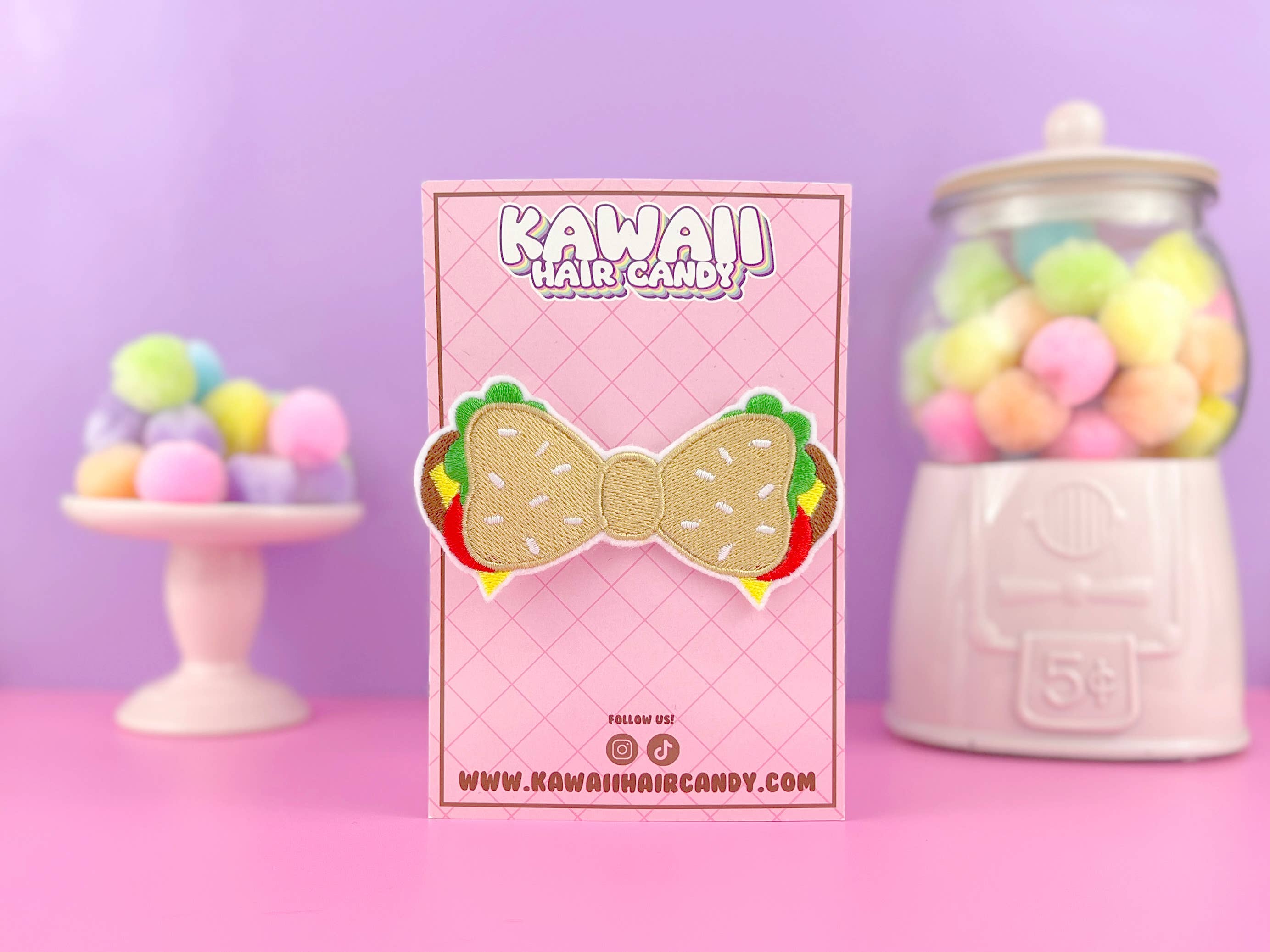 Kawaii Hamburger Hair Bow For Girls
