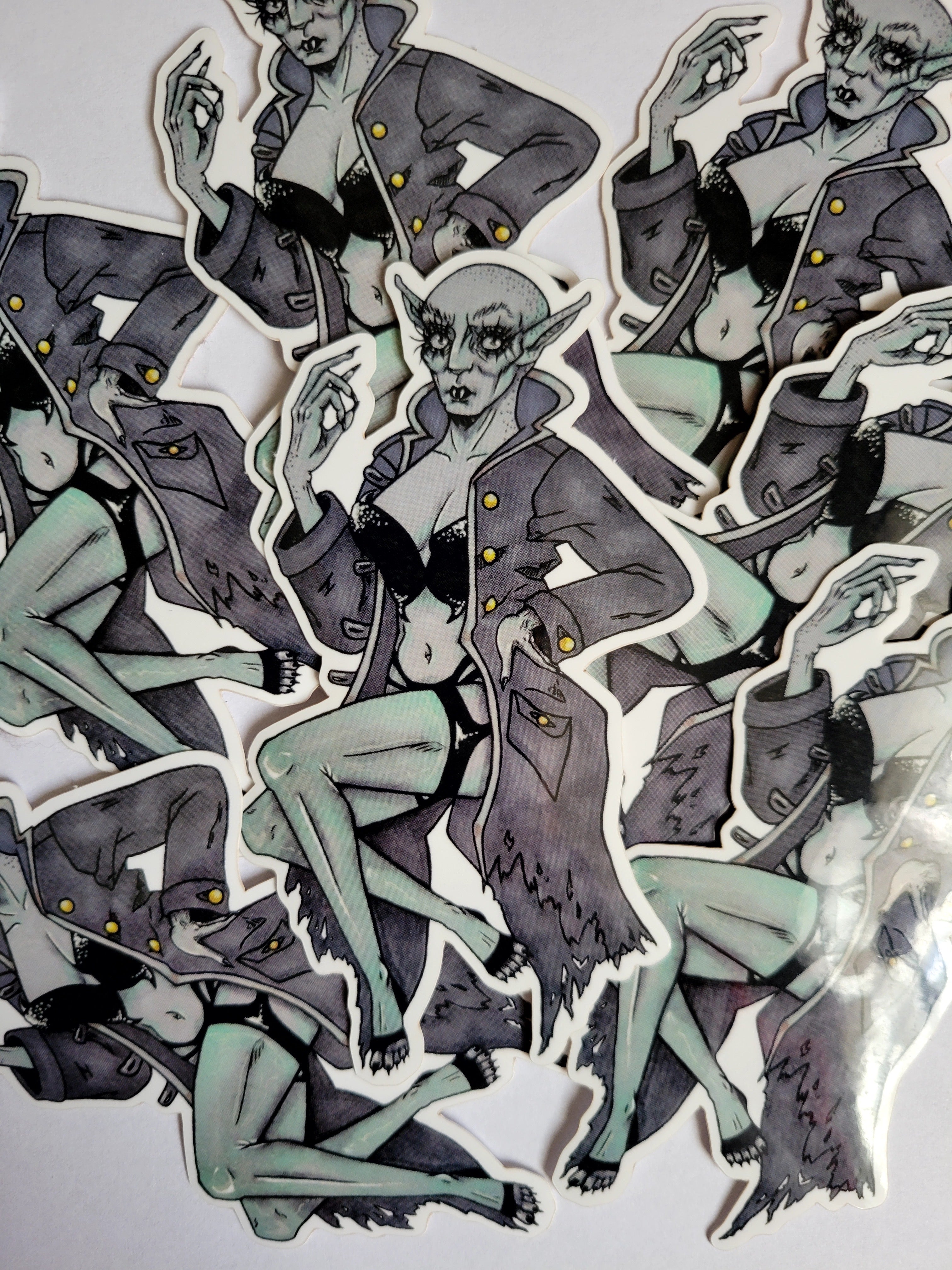 Nosforatu Vampire Pin-Up Sticker