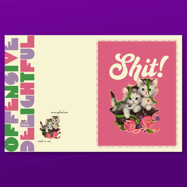 SHIT! kittens funny greeting card