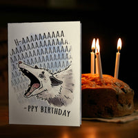 "Happy Screaming Possum" Funny Meme Birthday Card for Friend