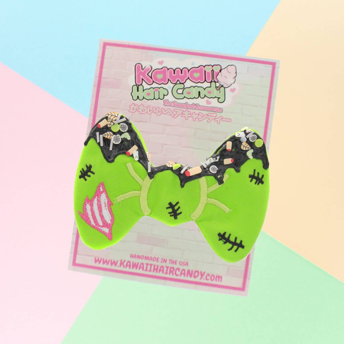 Zombie Decoden Hair Bow Creepy Cute Halloween Hair Accessory