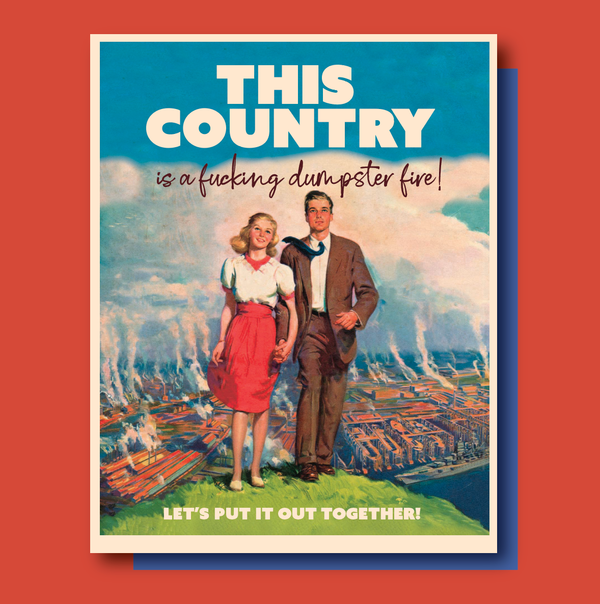 THIS COUNTRY  couple, love, political greeting card