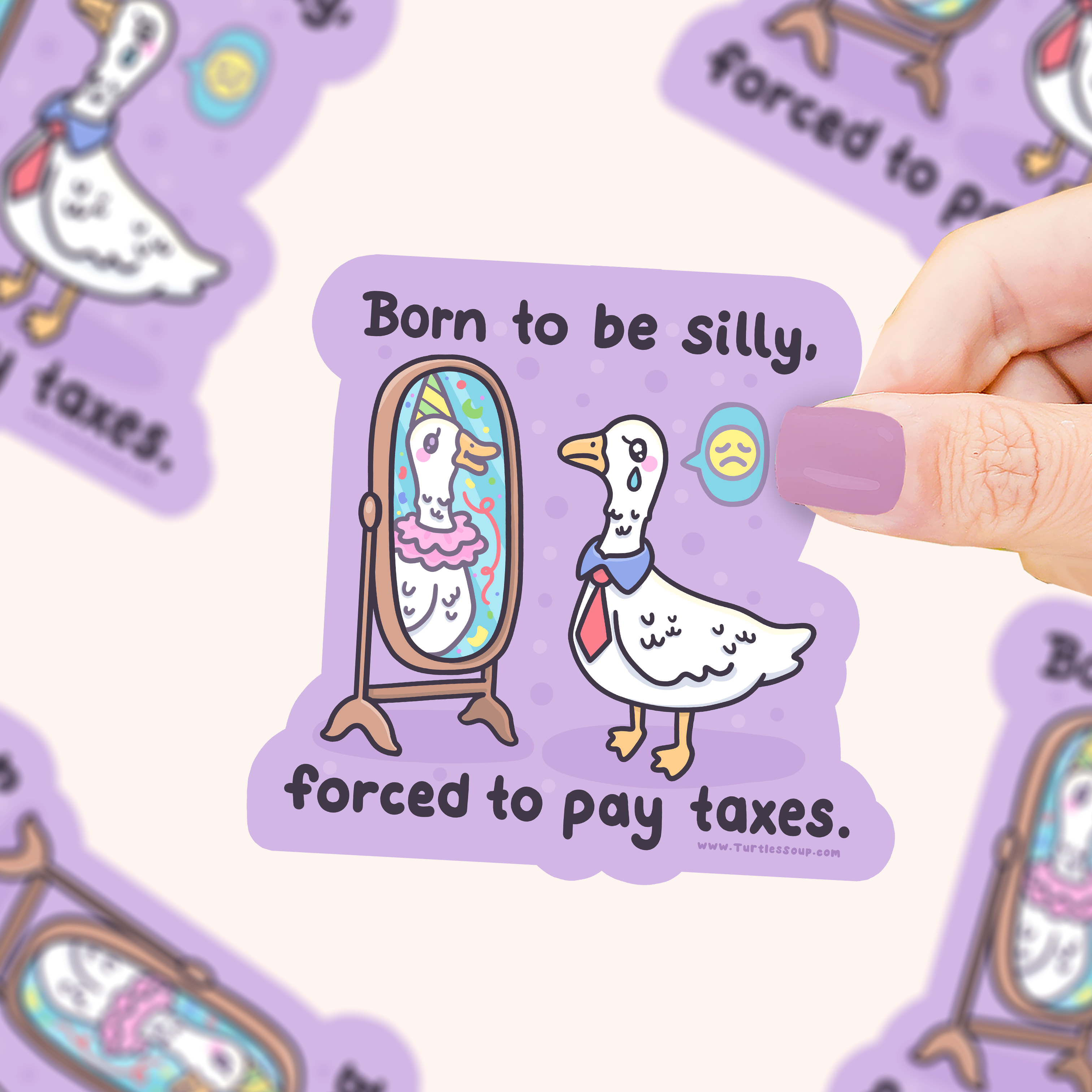 Born to Be Silly Goose, Clown, Cry, Adult, Vinyl Sticker