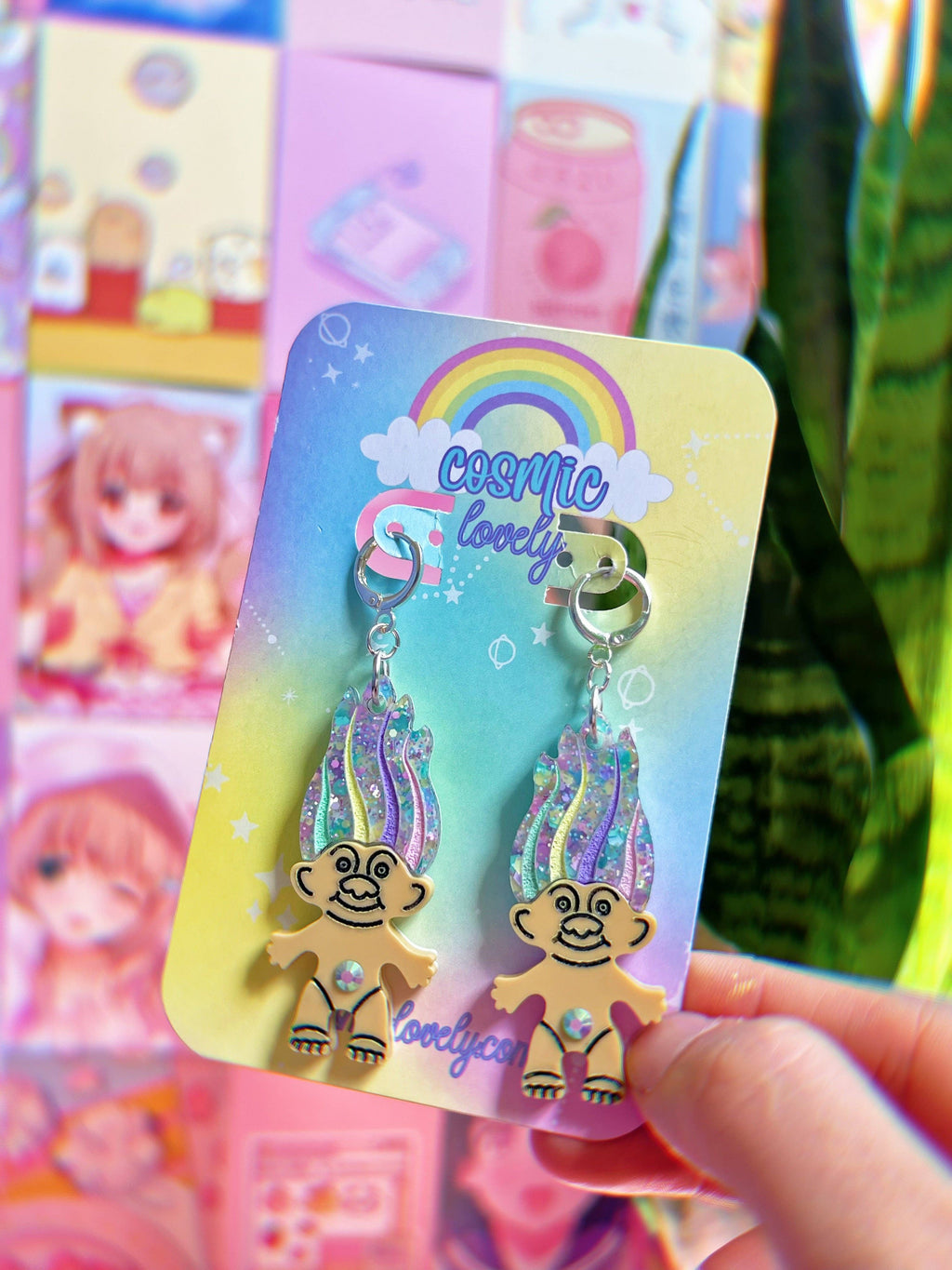Pastel Spring Troll Earrings