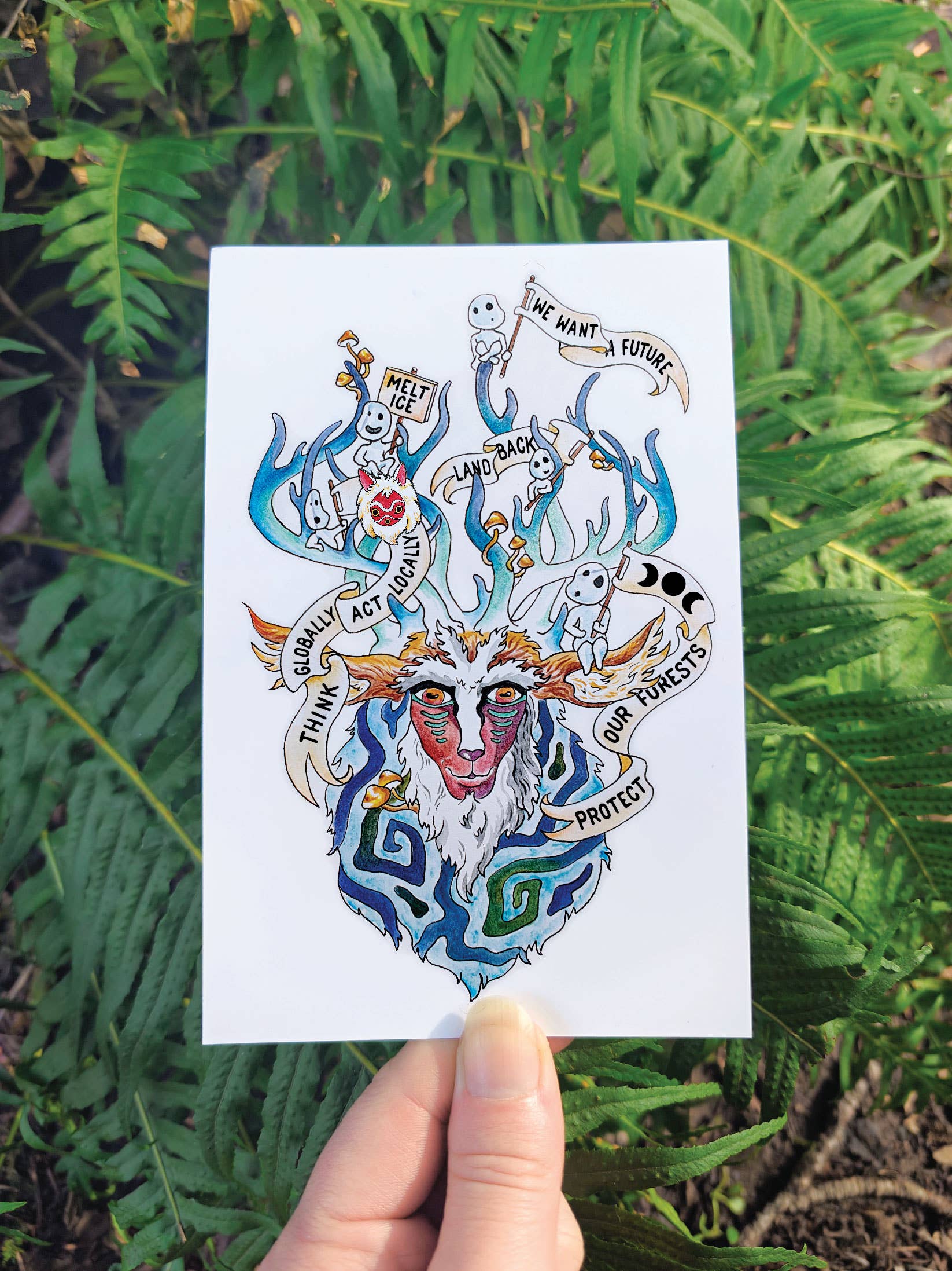 Deer Spirit - Vinyl Sticker - Mononoke Forest Ghibli Protest