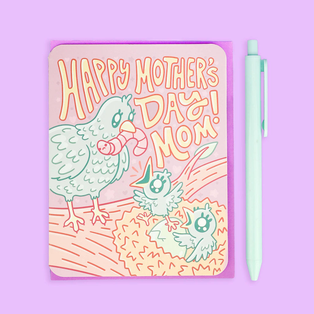 Momma Bird, Cute, Mom Gift, Mother's Day Card with Envelope
