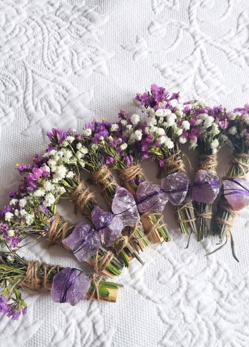Amethyst, Lavender and Palo Santo Smudge Stick