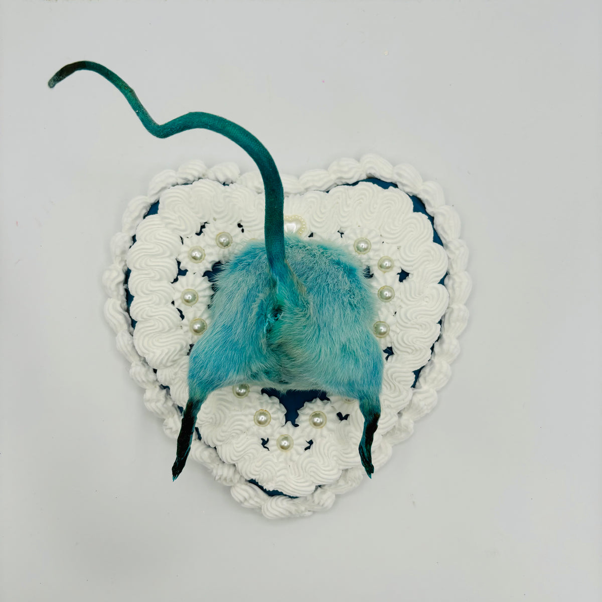 Blue/White Cake Taxidermy Rat Butt