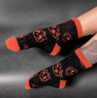 Fuzzy Pumpkin Cat Socks | Silky soft | Halloween