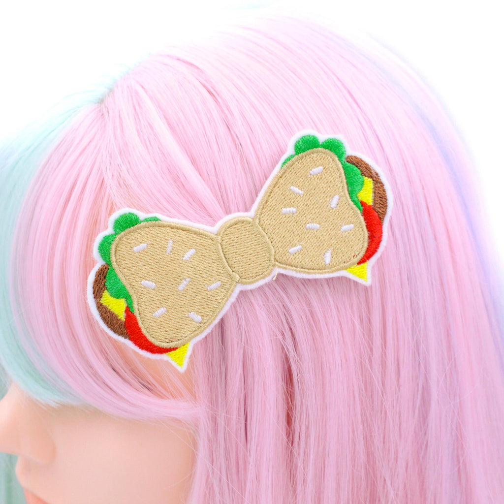 Kawaii Hamburger Hair Bow For Girls
