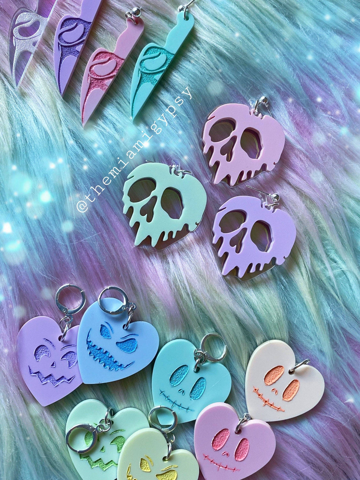 Iridescent Poison Apple Earrings