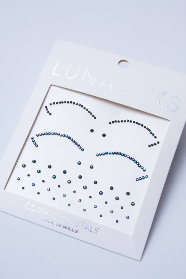 Black Iridescent Cut Crease Face and Eye Jewel Stickers