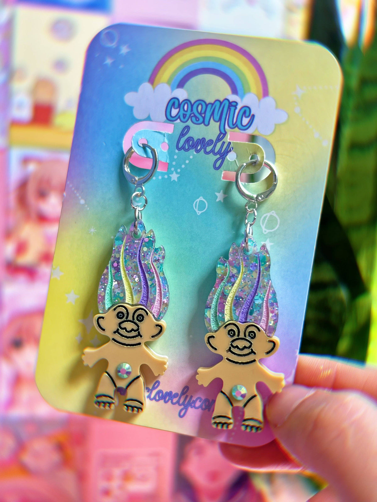 Pastel Spring Troll Earrings
