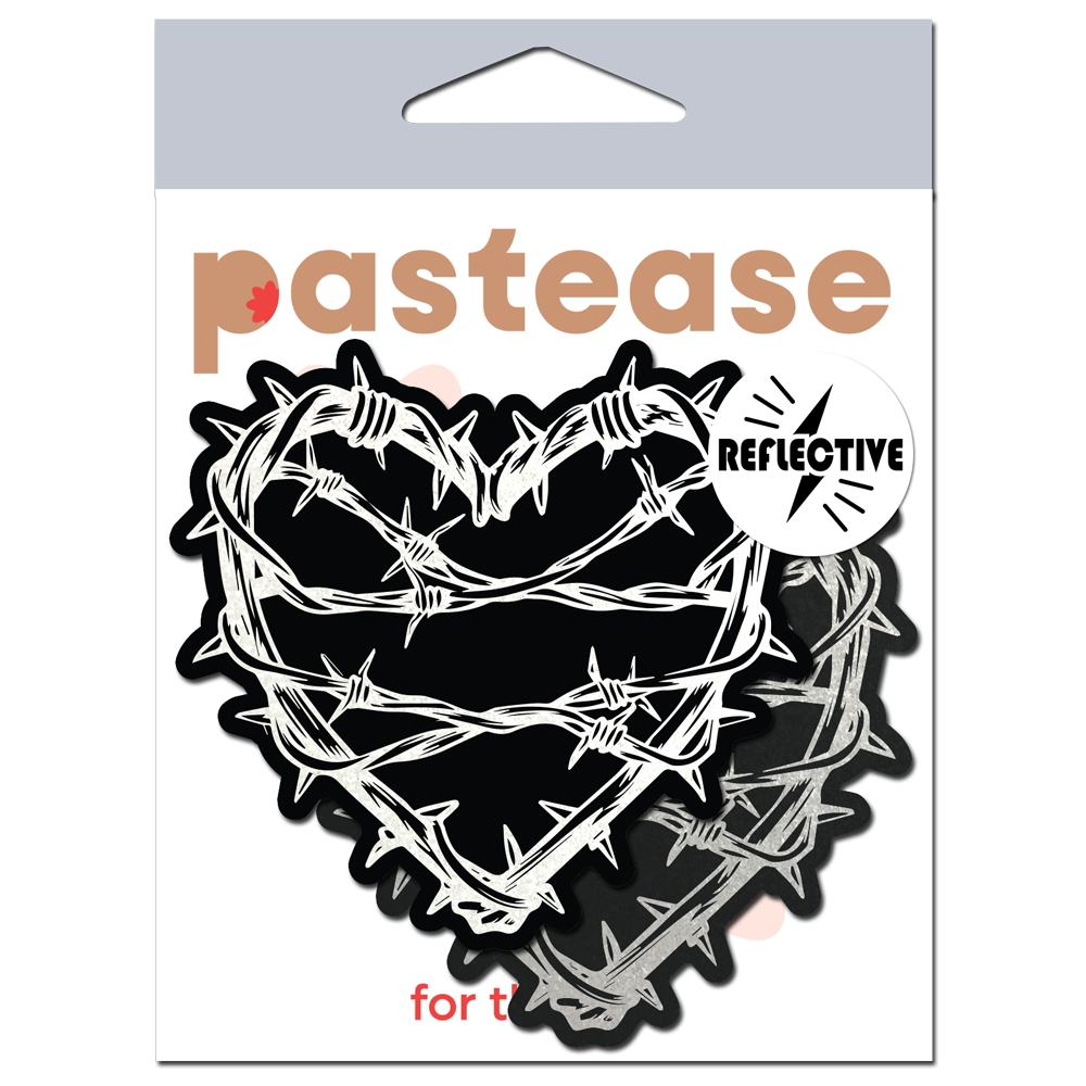 Barbed Wire Heart Pasties Reflective Nipple Covers