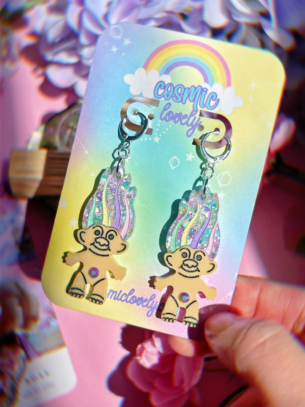 Pastel Spring Troll Earrings