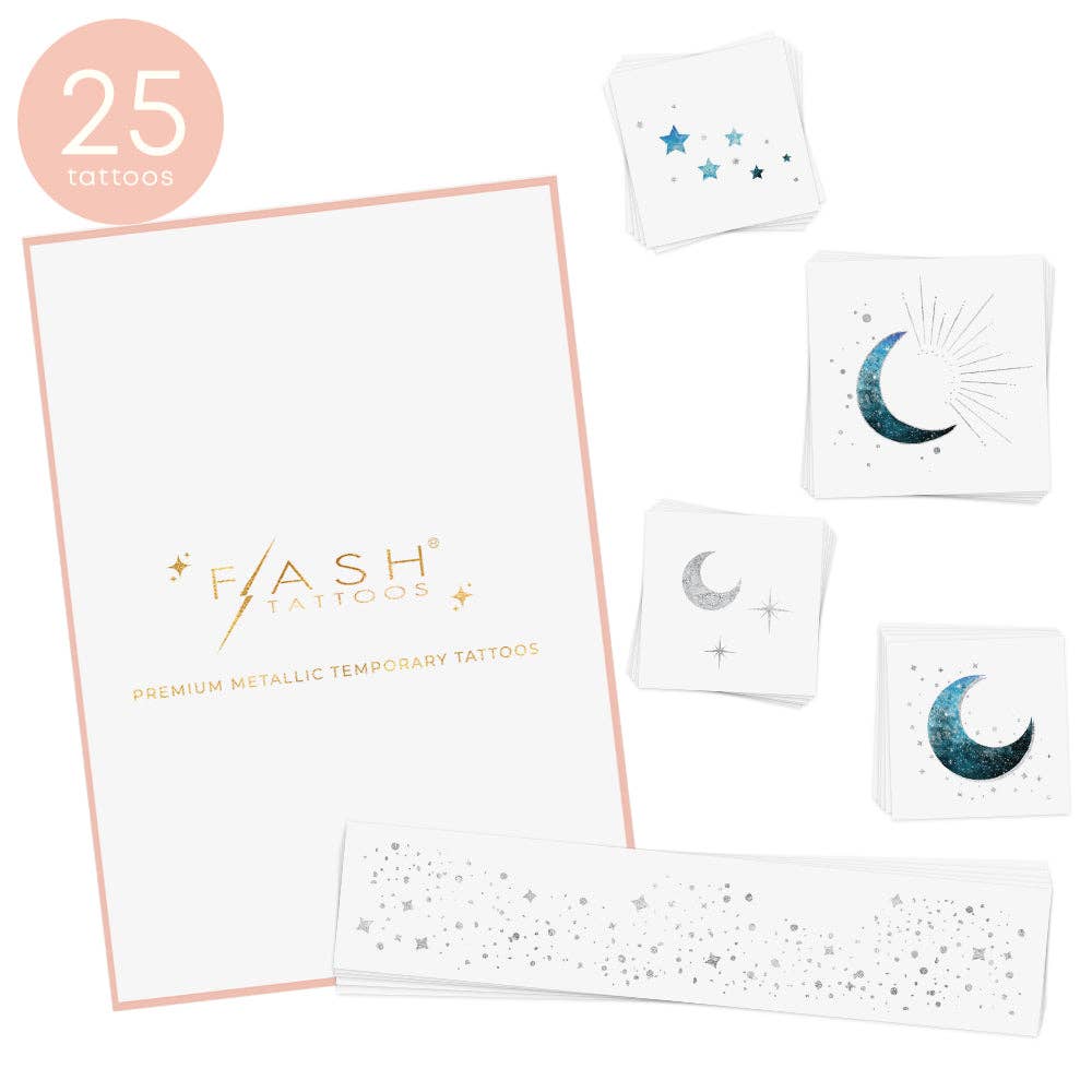 MOONLIGHT metallic temporary tattoo variety set