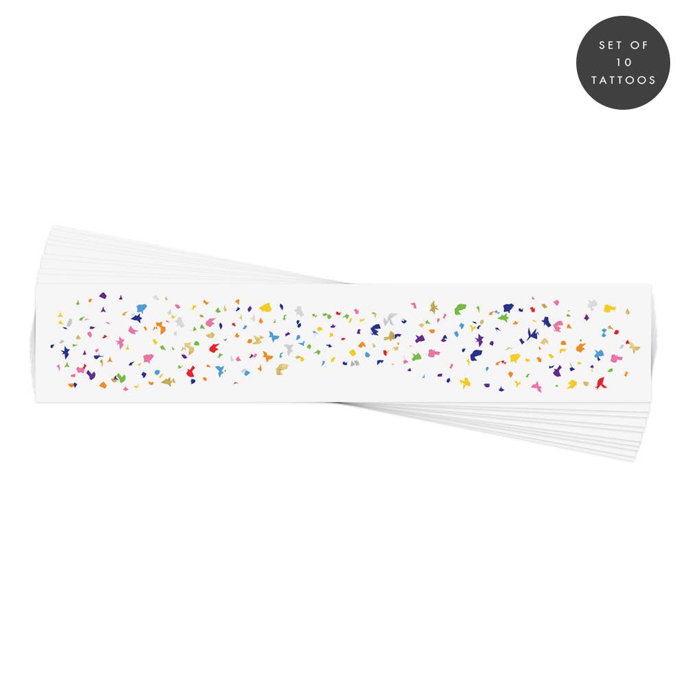 Rainbow Confetti Temporary Tattoo