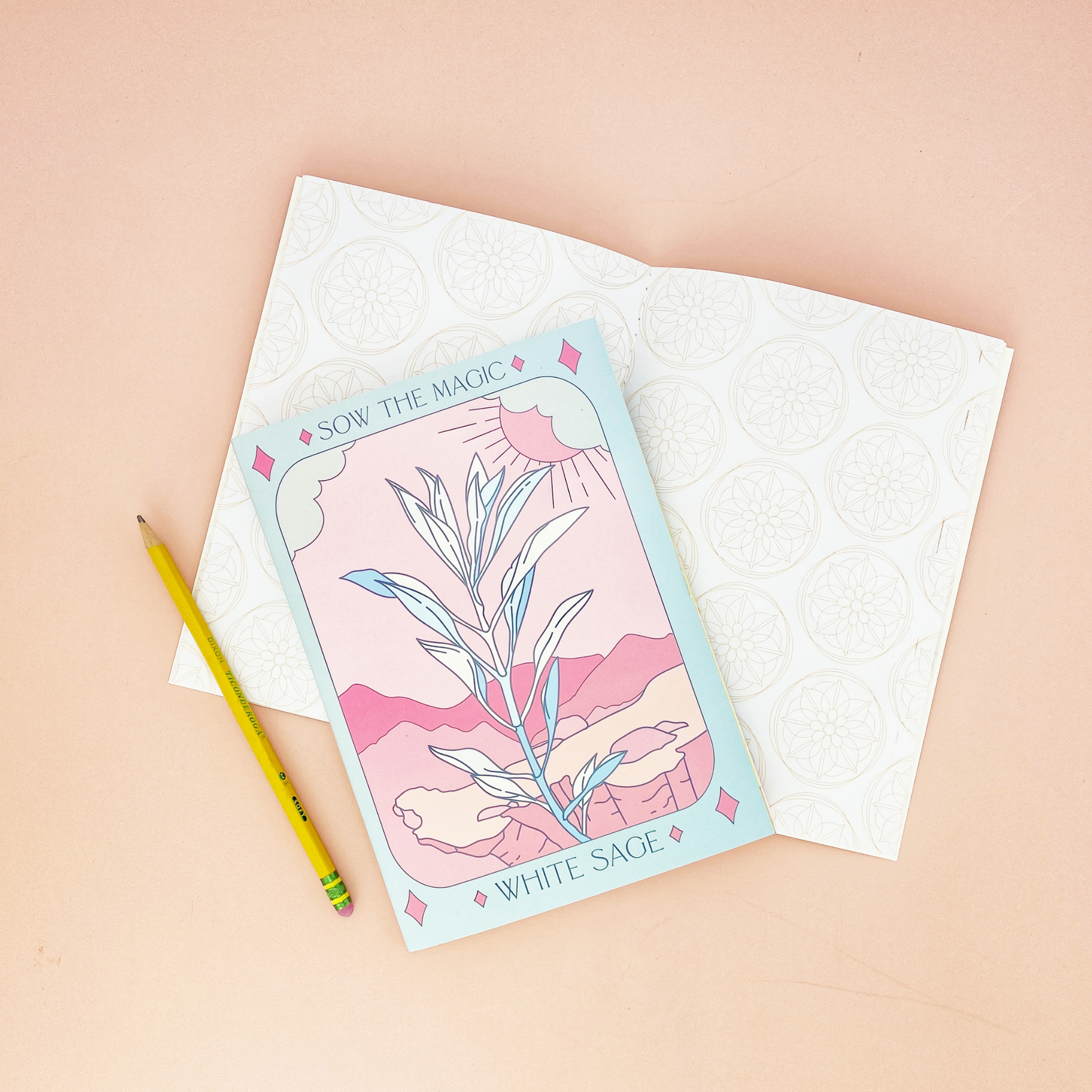 White Sage Tarot Card Journal Notebook