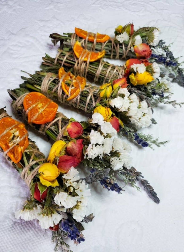 Lavender, Mint, Orange Spring Smudge Stick