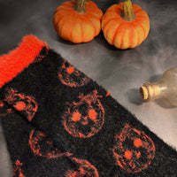 Fuzzy Pumpkin Cat Socks | Silky soft | Halloween