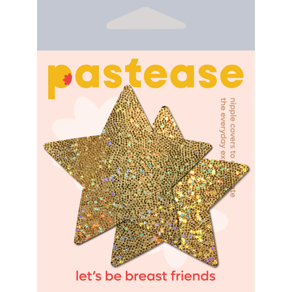 Star: Gold Glitter Stars Nipple Pasties by Pastease®